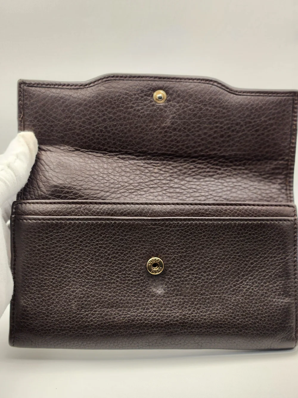 Authentic GUCCI Vintage Web Accent Leather Continental Wallet + COA + Dustbag